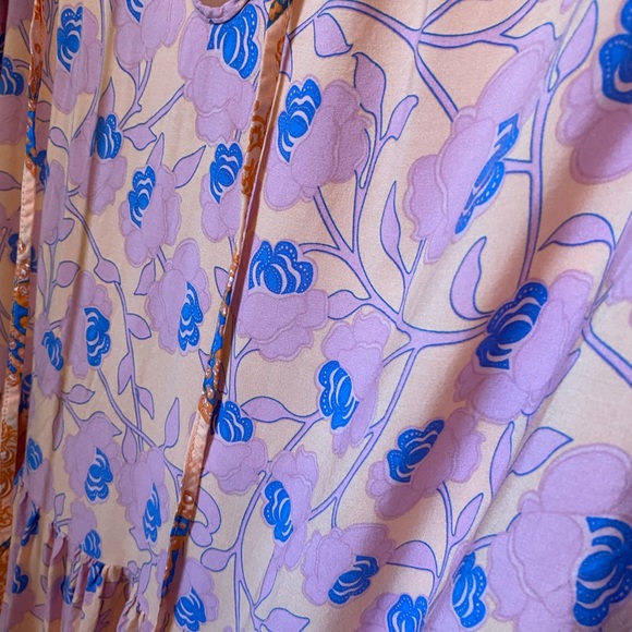 Petal & Pup Pink and Blue Floral Midi Dress - Picture 2 of 10